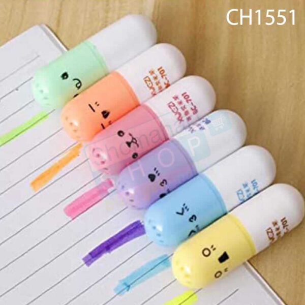 Amoyer Mini Highlighter Pen (Pill/Capsule Shaped) | মিনি হাইলাইটার পেন
