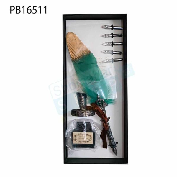 Premium Vintage Feather Quill Dip Pen with Ink box | প্রিমিয়াম ভিন্টেজ ফেদার কুইল ডিপ পেন