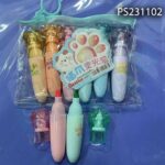 Mini Cute Cat Paws Shape Highlighter Pen Multicolor | মিনি বিড়ালের পায়ের শেপ হাইলাইটার - Image 5